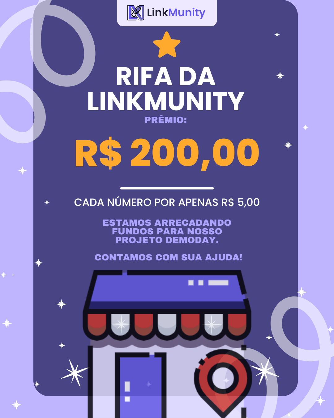Imagem promocional da Rifa LinkMunity